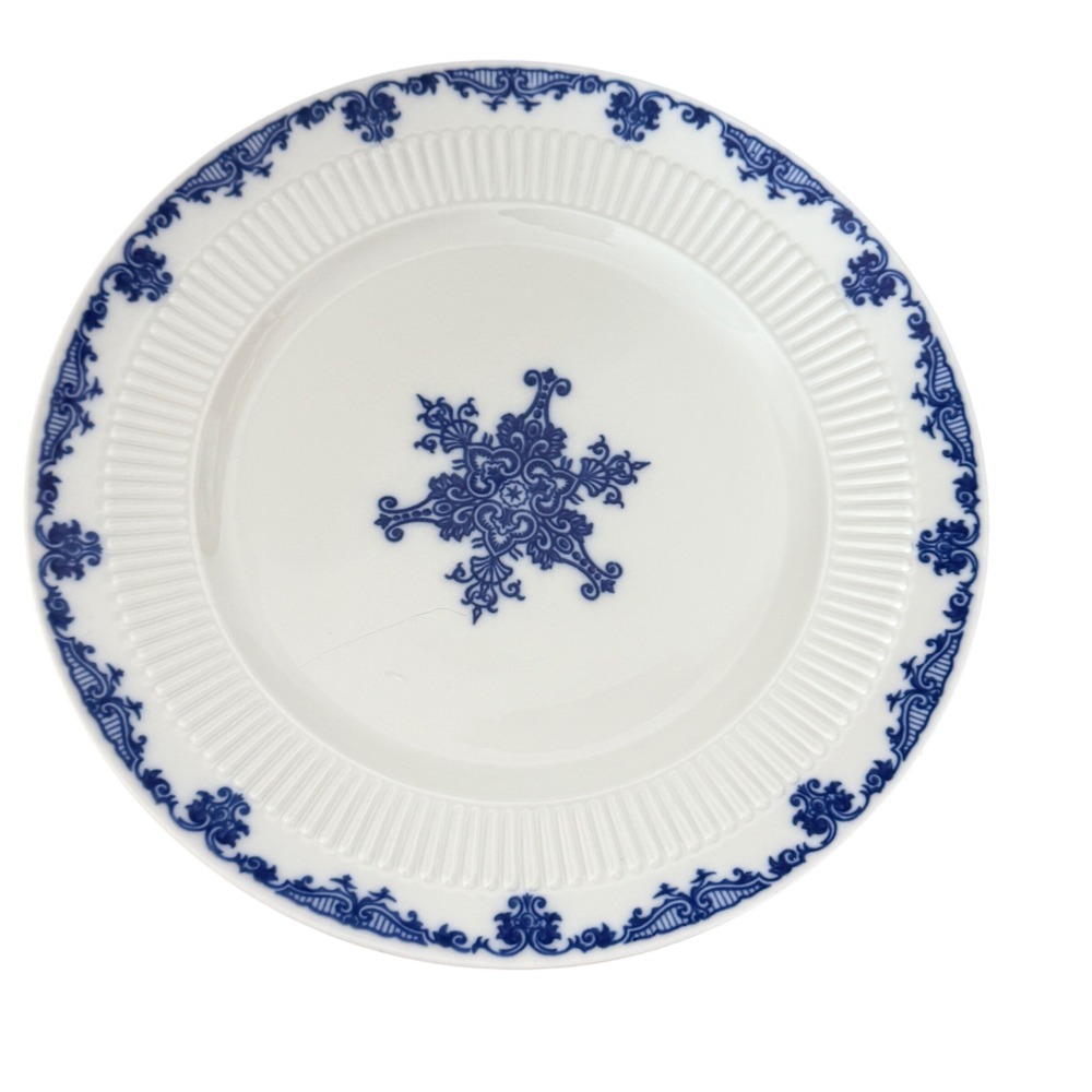 Limoges Ceralene Dinner Plate 10.75in Blue White Saint Cloud Louvre